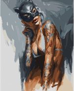 Картина для рисования по номерам 40x50 cm Женщина-кошка 2601