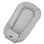 Cocon pentru bebelusi Feedo 209214 Babynest Feedo Light Grey Binding, 90x60cm