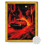 Tablou pe numere Art Gallery GA86382 Mozaic cu diamante 40x50cm Automobil retro in nuante rosii