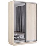 Dulap Mobildor-Lux Fox uși glisante din oglindă și PAL (130x60x200H cm) Sonoma