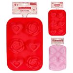 Форма для выпечки Promstore 54891 Силиконовое сердце, роза 29x18x3см