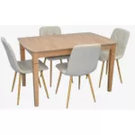 Комплект стол и стулья Evelin di Costacurta стол HV-27V Light Brown + 4 стула YTC-080Wo, BJORN-24 (Light beige)