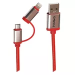 Marvo Cable Micro+Lightning 2 in1 UC-049 1m, Red