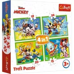 Puzzle Trefl R25E / 9 /10 (34616) 4  în 1 Mickey Mouse alături de prieteni