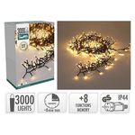 Ghirlandă Promstore 38455 Luminite de Craciun Dense, 3000LED alb-cald, 39m, 8reg., timer, in/out
