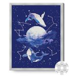 Картина по номерам Art Gallery QB206598 Mozaic cu diamante patrate 40x50cm Balena si orca