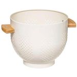 Дуршлаг 5five 50286 Modern color D19x29cm ручки бамбук белый