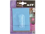 Carlige autoadezive MSV 2buc patrate 8X8cm albastre deschis, plastic