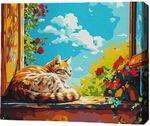 Картина по номерам BrushMe MG0011FC 40х50cm (fără cutie) Pisică la fereastră