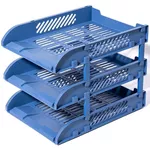 Suport pentru documente Deli DLE9213-BL Set 3 tavite suprapozabile, albastru