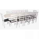 Комплект стол и стулья Evelin di Costacurta стол HV-33V White + 12 стульев Gloria White/NV-10WP Grey