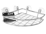 Полка угловая на присосках MSV, хром, дно-крупная сетка