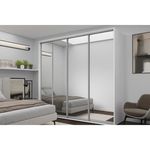 Шкаф Nex Home Dulap cu uși glisante, 300x60x240cm, Oglinda, Alb