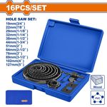 Набор головок, бит, насадок Wadfow WKJ4416 Set carote lemn 16buc 19-127mm