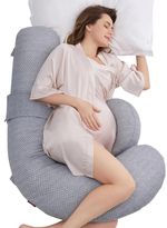Подушка для мам Momcozy PP006-GR00NB-C Perna pentru maternitate in forma F Air Layer Grey