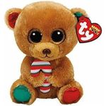 Мягкая игрушка TY TY37251 BELLA brown bear with candy cane 24 cm