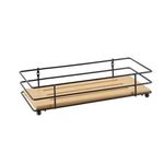 Raft de baie Tendance 52140 Полка Bamboo26.5x11.5x6cm,черный металл, дно бамбук