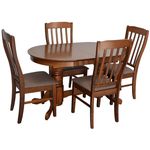 Set masă și scaune Evelin di Costacurta стол HV-31N Burnish oak + 4 стула Wenyi Burnish oak/Ekea12 Dark Brown