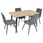 Комплект стол и стулья Evelin di Costacurta стол DT-405-2B + 4 стула XR-154B Dark Grey57 (velur)