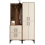 Mobilă pentru antreu Trendy Berlin BA, Nuc, Crem 120x200x35cm (GTR001359)