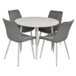 Комплект стол и стулья Evelin di Costacurta стол DT-402-5Wh + 4 стула YTC-080Wh Light grey