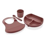 Посуда для кормления BabyJem 728 BABYJEM Set diversificare din silicon Mocha, 4 piese