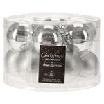 Новогодний декор Promstore 23530 Набор шаров стеклянных 12x50mm, цилиндр, серебряные