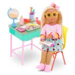 Păpușă Battat GG51164 Glitter Girls Mallory 35cm cu birou scolar si accesorii, cod 61753
