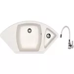 Chiuvetă bucătărie cu bateria Dr.Gans Gabi + SanDonna F 9995 alb