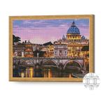 Tablou pe numere Art Gallery QB204723 Mozaic cu diamante patrate 40x50cm Amurg mov in oras