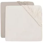 Lenjerie de pat pentru copii Jollein 2511-507-68155 Cearsaf cu elastic Jersey Oatmeal/Sand, 120x60cm, 2buc