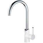 Смеситель кухонный Helika-AquaSanita 5523JG-700 SABIA GRACE Chrome+Glossy White