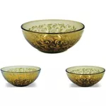 Салатница Glass Ink 45089 стеклянная 13cm Verso Design Хохлома/Вензель