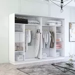 Dulap Mobildor-Lux Fox uși glisante din oglindă și PAL (280x60x220H cm) Anthracite