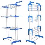 Сушилка для белья miscellaneous RM28 Vertical pe rotile 119x75xH170cm, metal/plastic, albastru