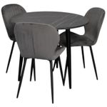 Комплект стол и стулья Evelin di Costacurta стол DT 404-6B + 3 стула YTC-064B Dark grey