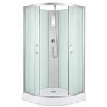 Cabină de duș MPN TM-981, 900X900X2100mm, hidrobox, cada joasa, forma rotunda, sticla fumurie