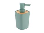 Dozator pentru săpun Tendance Rubber 380ml, capac bambus, verde, din plastic