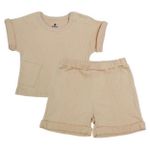 Детская одежда Minikin 25062086 Naturelle Комплект футболка и шорты р-р86, бежевый, унисекс