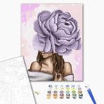 Картина по номерам BrushMe GX37546 Doamna cu bujorul purpuriu