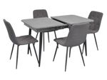 Комплект стол и стулья Evelin di Costacurta стол DT-432-3R B + 4 стула YTC-080B Dark grey
