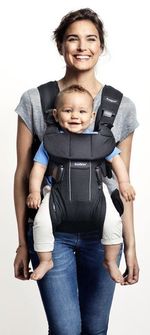 Marsupiu anatomic BabyBjorn One Denim Grey cu pozitii multiple de purtare