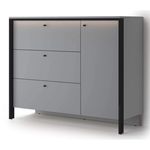 Comodă Fabrik Home Clay 3 ящика + 1 дверь (c подсветкой) Серая мышка