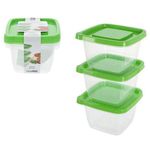 Container alimentare Excellent Houseware 46974 Набор емкостей хранение/заморозка/МВП 3шт 1.36l, зеленый
