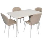 Комплект стол и стулья Evelin di Costacurta стол DT-405-4Wh + 4 стула YTC-064Wh Bjorn-24 (Light beige)