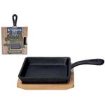 Tigaie Tognana 55925 Tigaie din fonta 14x14cm Fusion Taste pe suport de lemn
