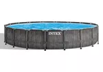 Piscină cu cadru metalic Intex GreyWood Premium, 24311L, Gri închis, 26744