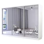 Dulap Mobildor-Lux Fox uși glisante din oglinzi (300x60x210H cm) Alb