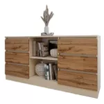 Comodă Smartex (16150) Т3 140cm Ivory+Stejar Inchis