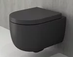 Унитаз подвесной compact V Tondo WC 49cm Антрацит Мат с крышкой soft close